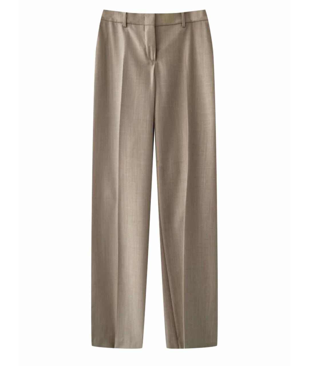 LORO PIANA Бежевые шерстяные брюки широкие, фото 1