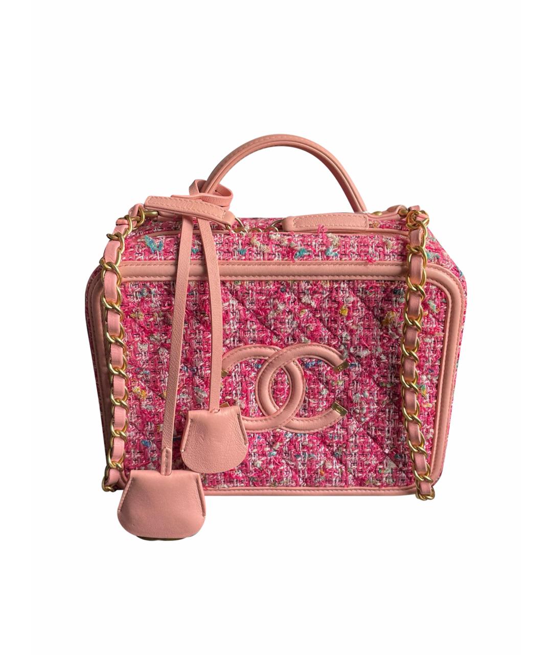 CHANEL PRE-OWNED Розовая твидовая сумка через плечо, фото 1