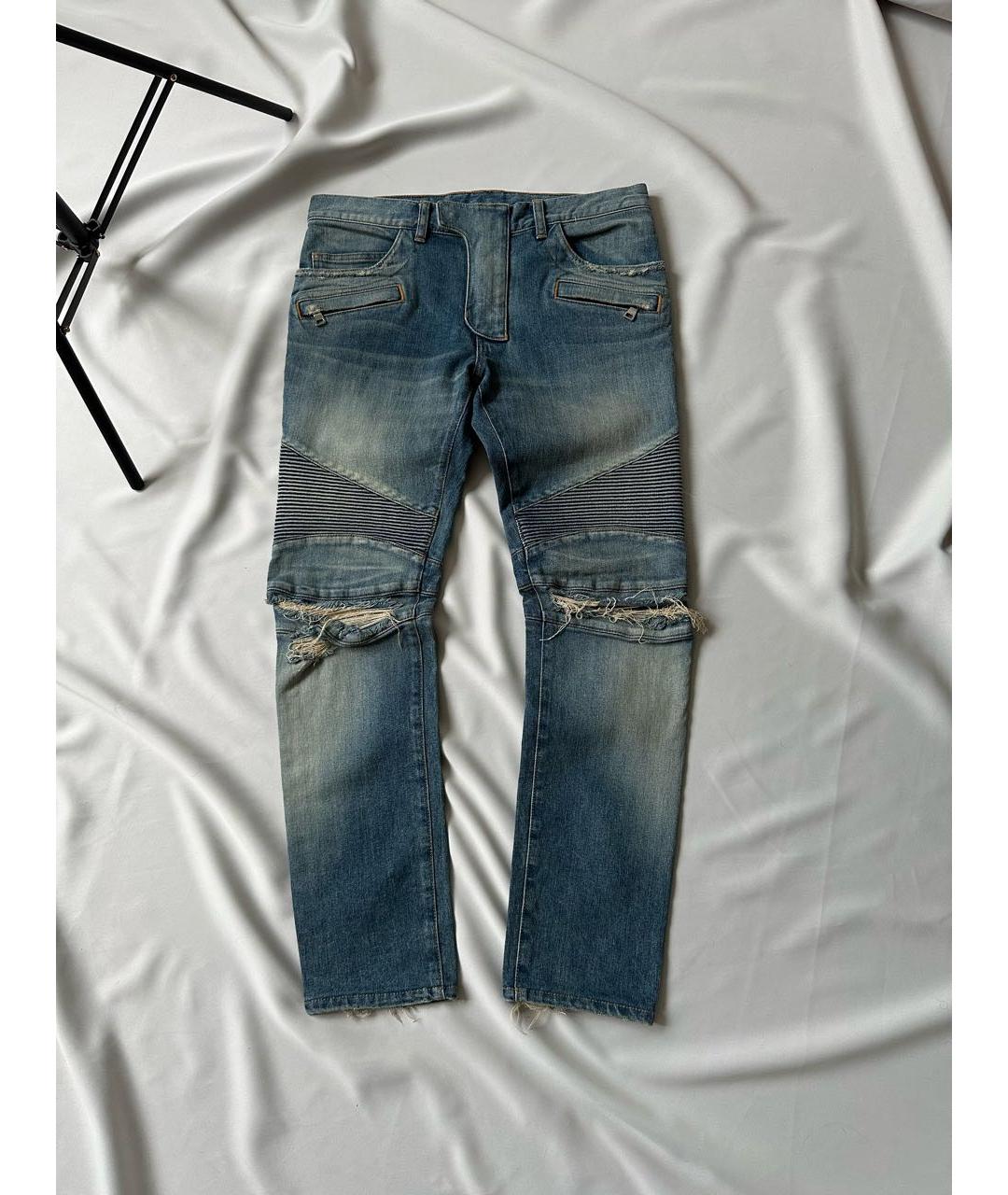 BALMAIN Голубые хлопковые джинсы скинни, фото 9