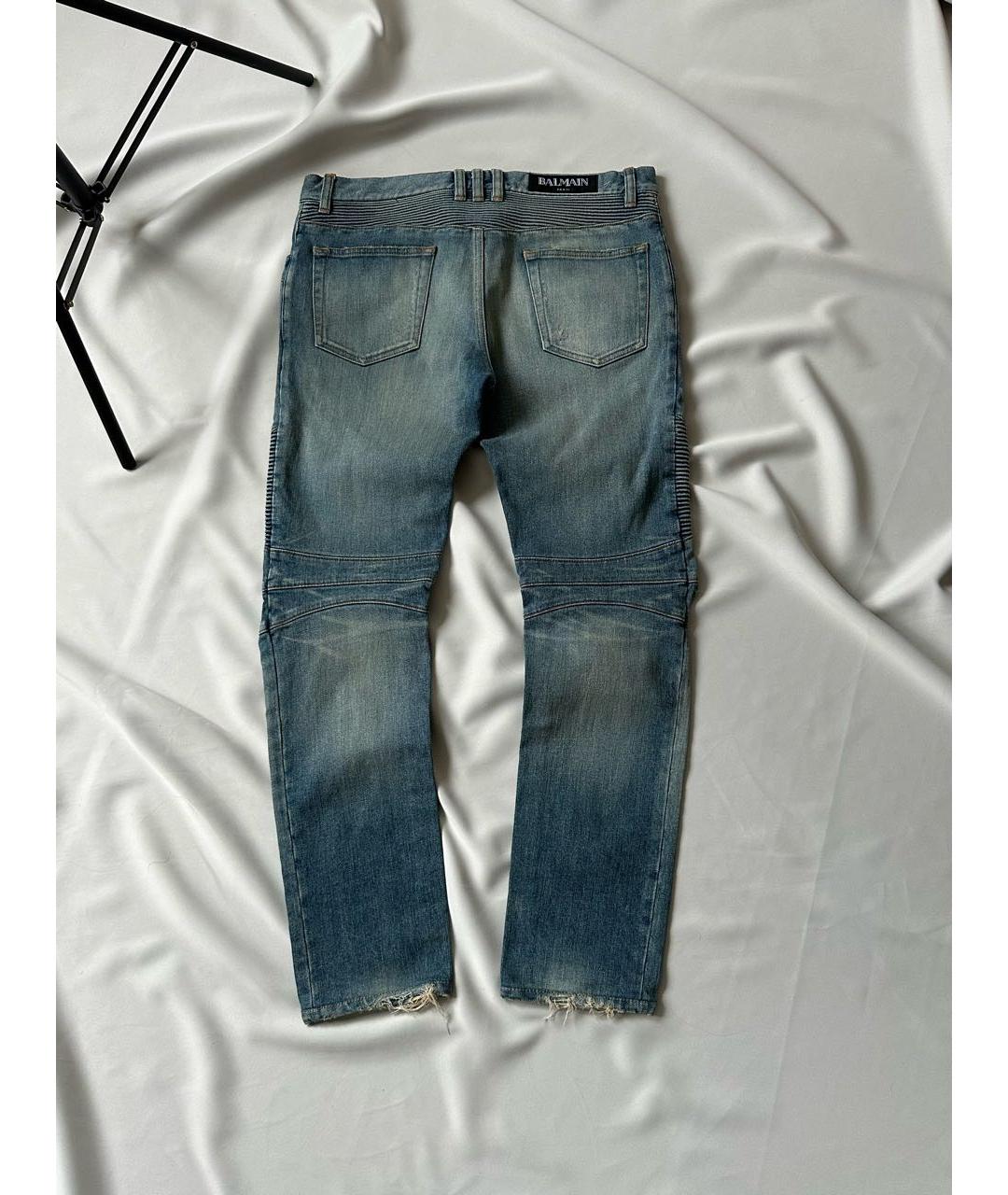 BALMAIN Голубые хлопковые джинсы скинни, фото 2