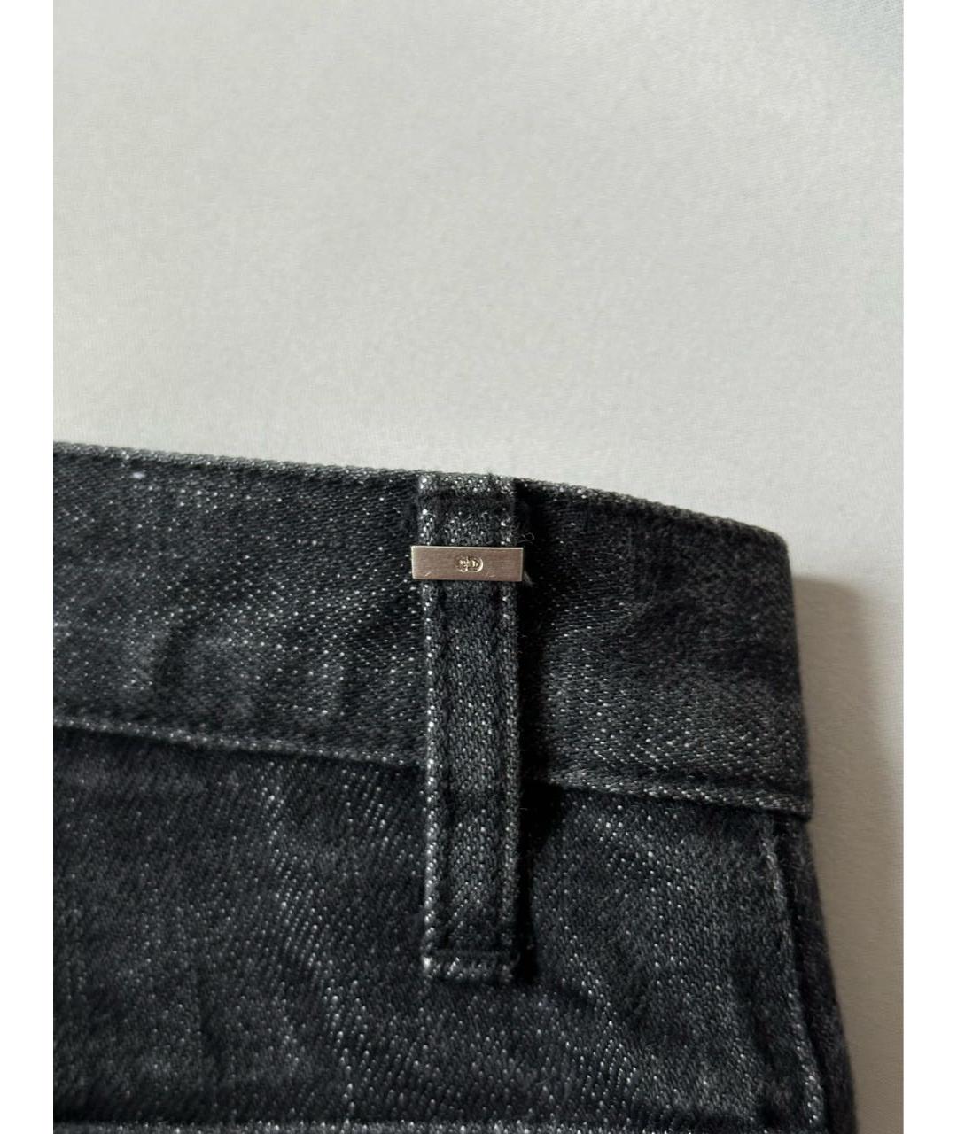 DIOR HOMME Черные хлопковые прямые джинсы, фото 4