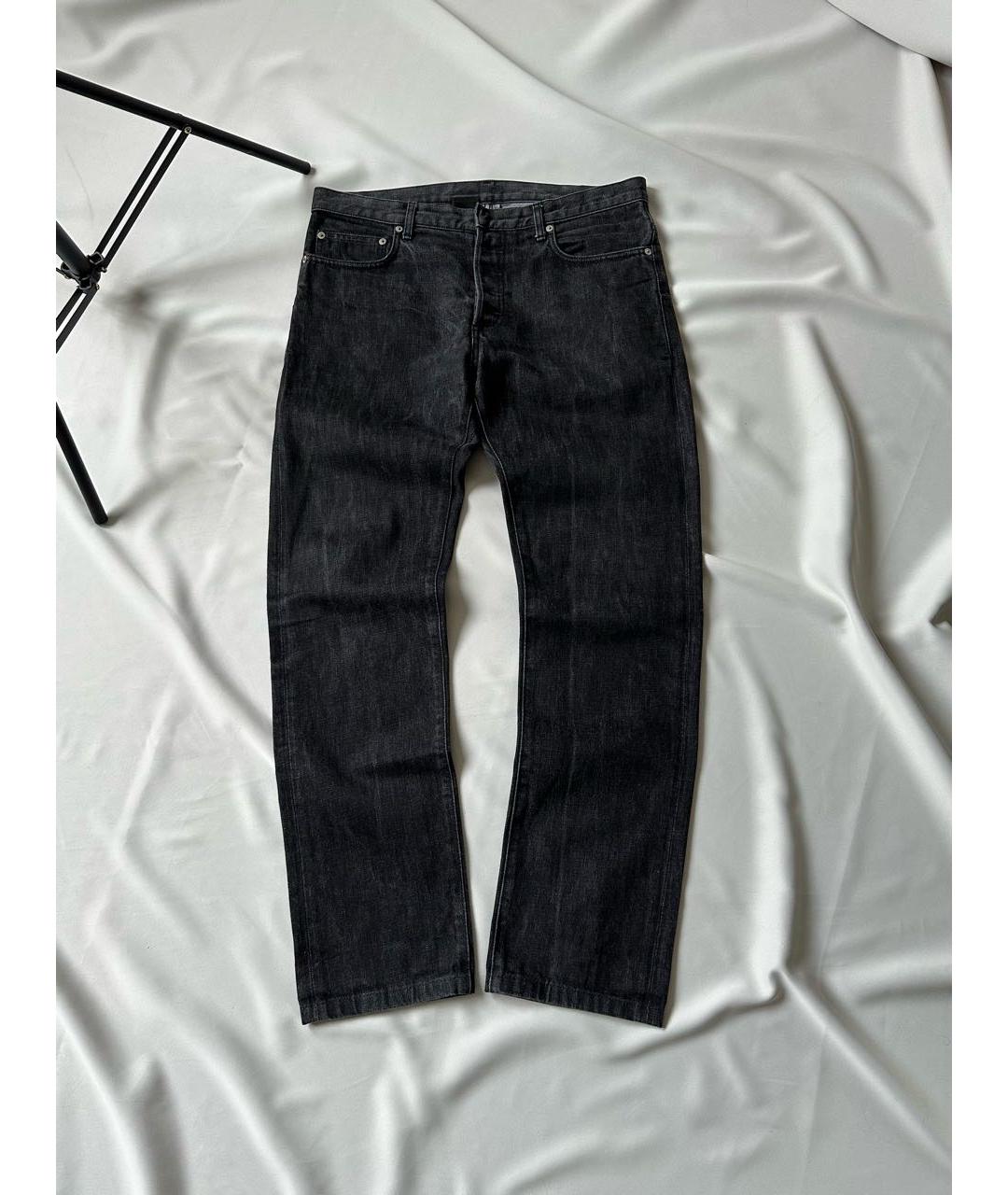 DIOR HOMME Черные хлопковые прямые джинсы, фото 9