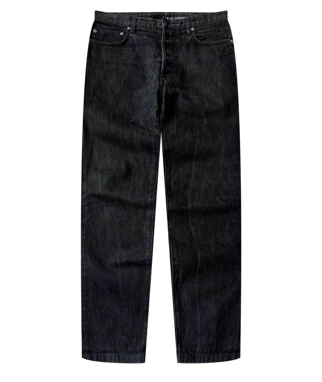 DIOR HOMME Черные хлопковые прямые джинсы, фото 1