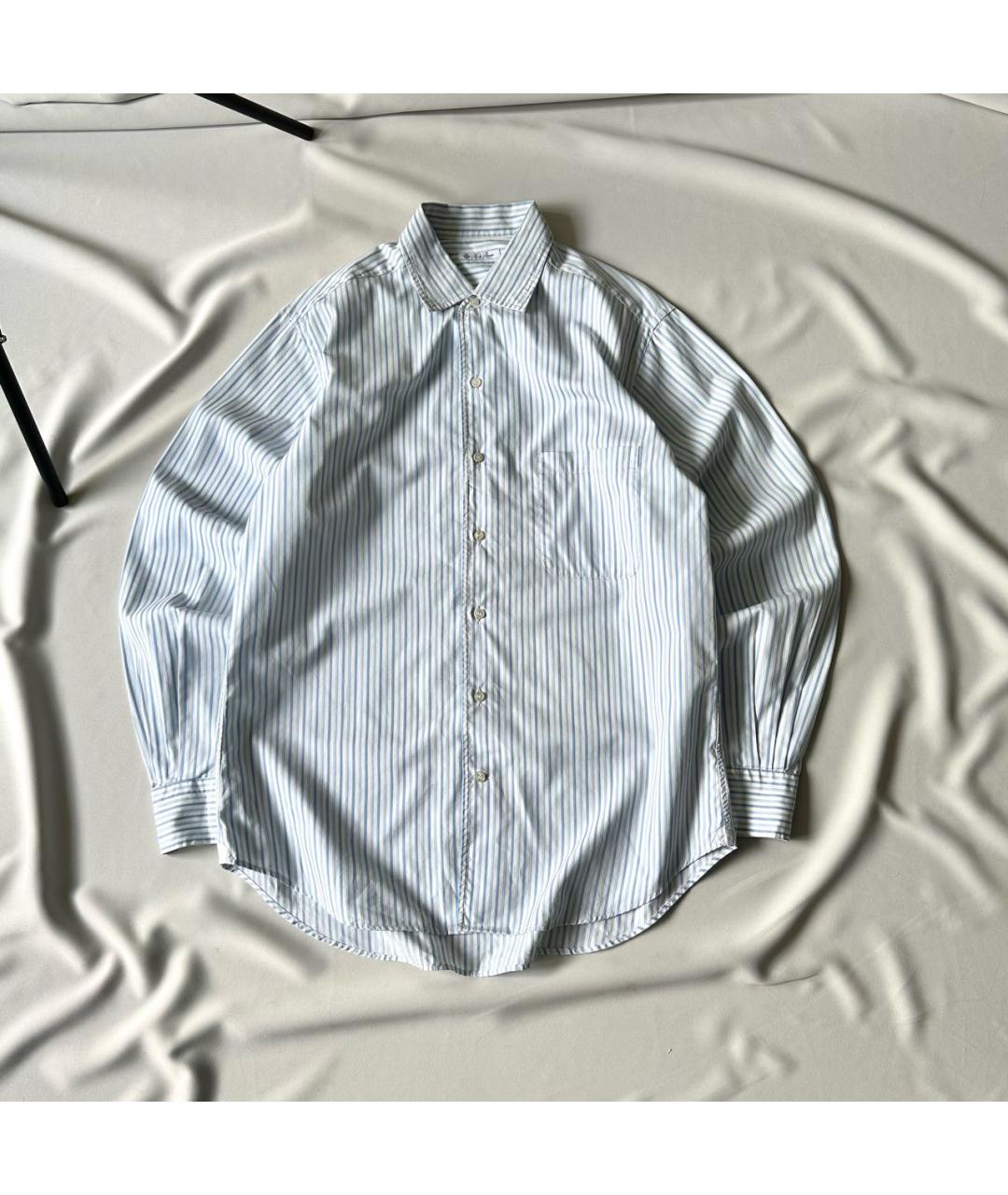 LORO PIANA Белая хлопковая классическая рубашка, фото 9