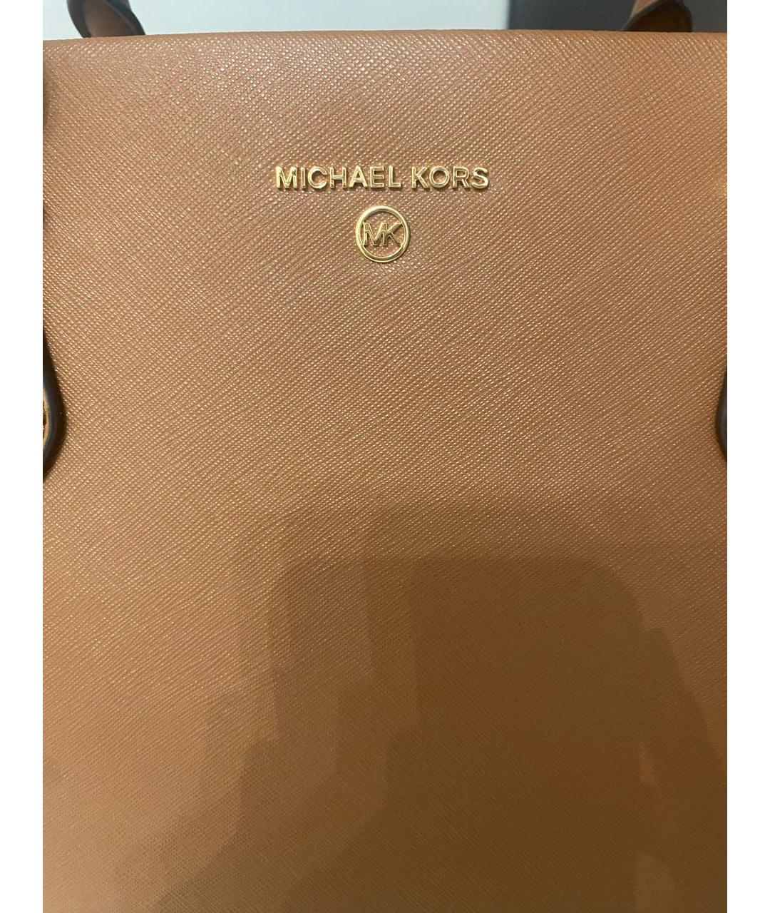 MICHAEL KORS Коричневая кожаная сумка с короткими ручками, фото 3