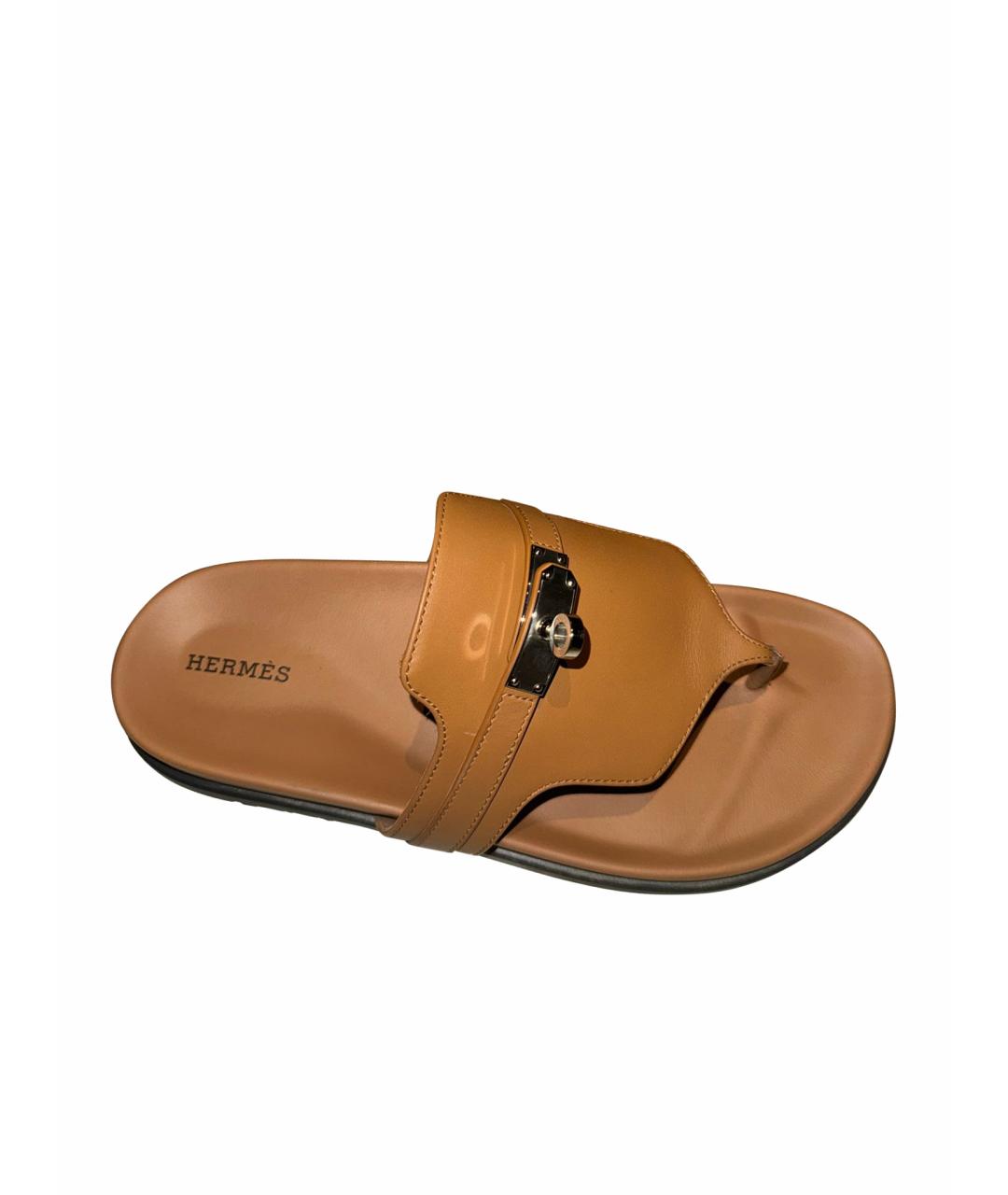 HERMES PRE-OWNED Коричневые кожаные сандалии, фото 1
