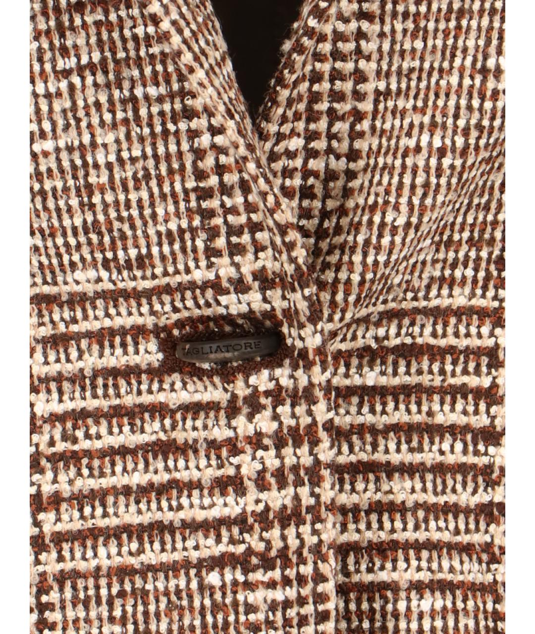 TAGLIATORE Коричневый шерстяной жакет/пиджак, фото 3