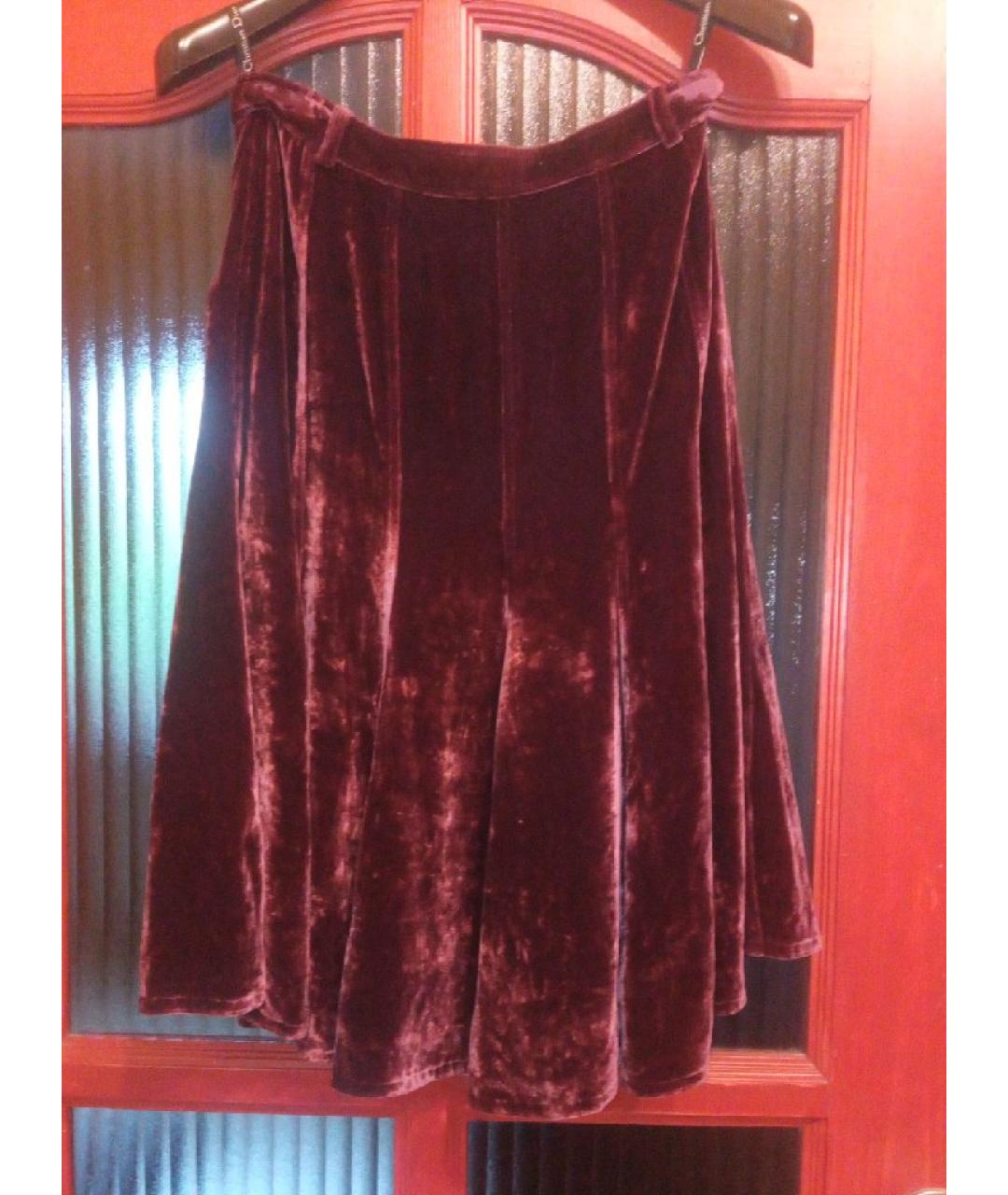 CHRISTIAN DIOR PRE-OWNED Бордовая вискозная юбка миди, фото 2