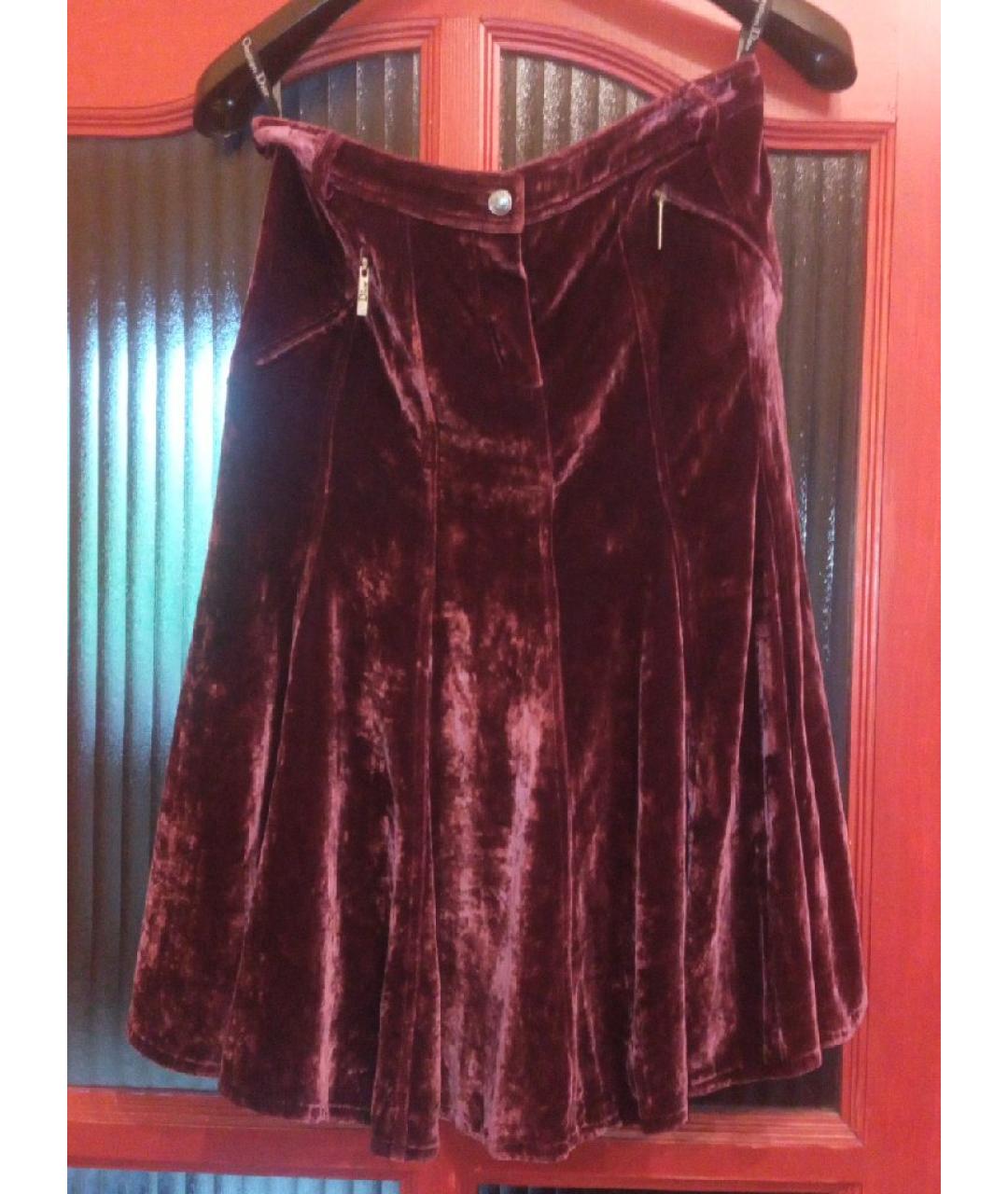 CHRISTIAN DIOR PRE-OWNED Бордовая вискозная юбка миди, фото 8