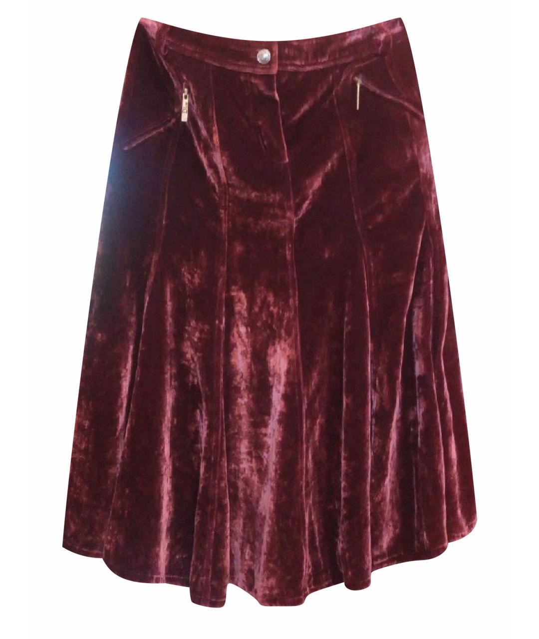 CHRISTIAN DIOR PRE-OWNED Бордовая вискозная юбка миди, фото 1
