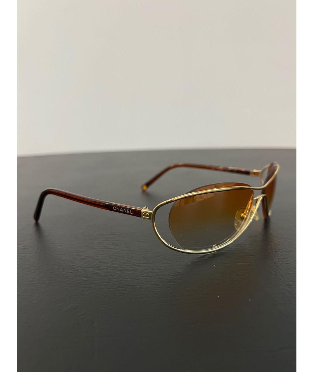 CHANEL Оранжевое металлические солнцезащитные очки, фото 2