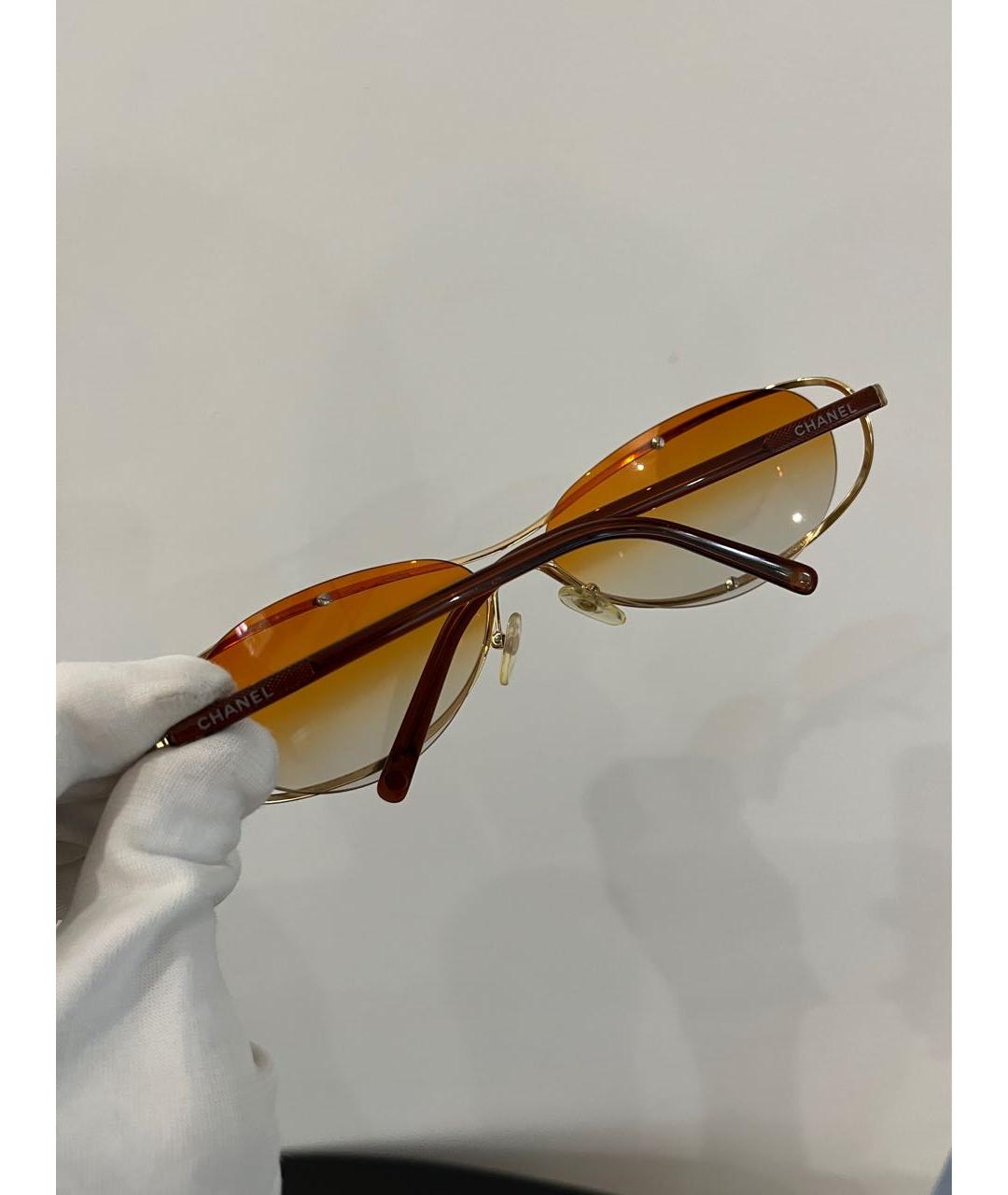 CHANEL PRE-OWNED Оранжевое металлические солнцезащитные очки, фото 6