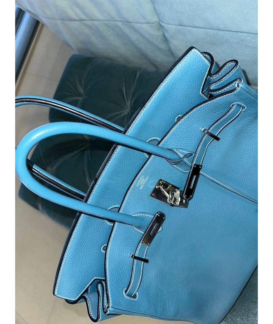 HERMES PRE-OWNED Голубая кожаная сумка с короткими ручками, фото 2