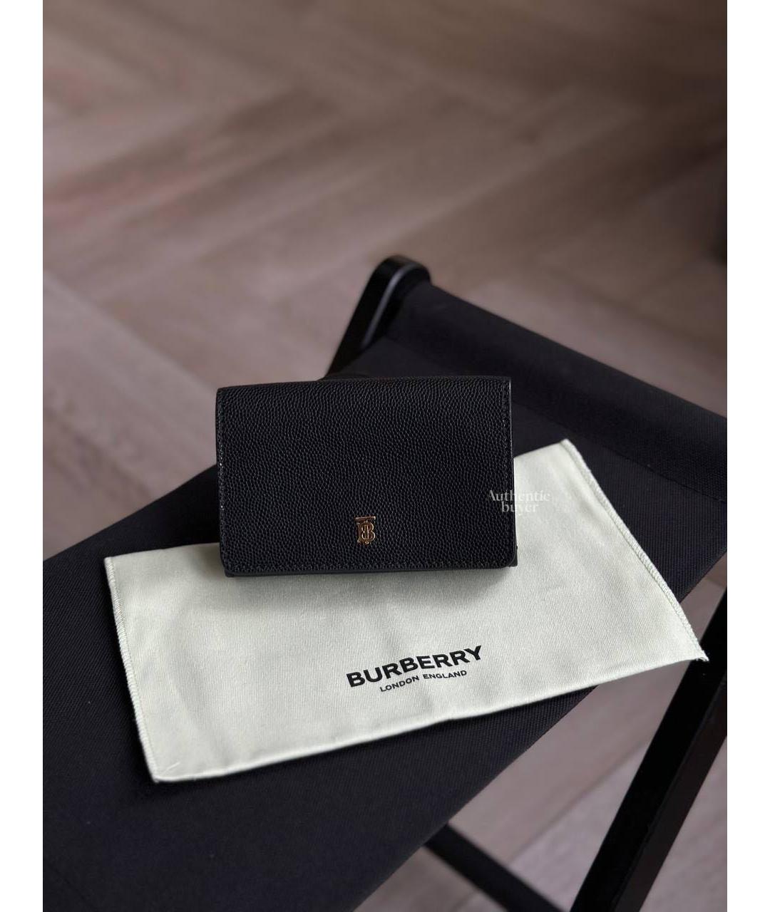 BURBERRY Черный кожаный кошелек, фото 2