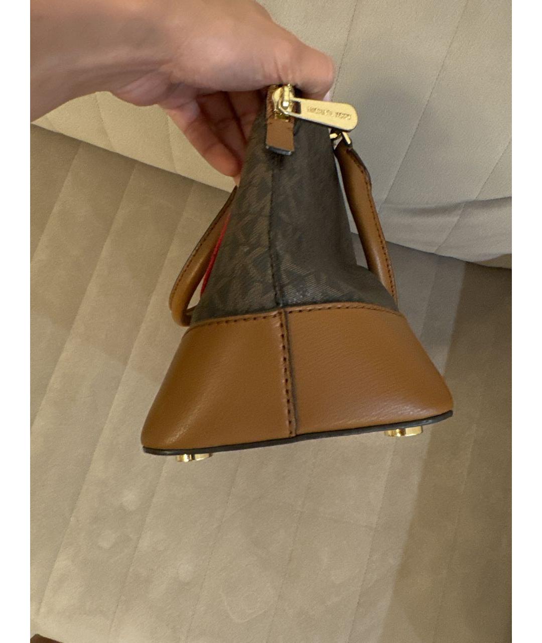 MICHAEL KORS Коричневая кожаная сумка с короткими ручками, фото 2