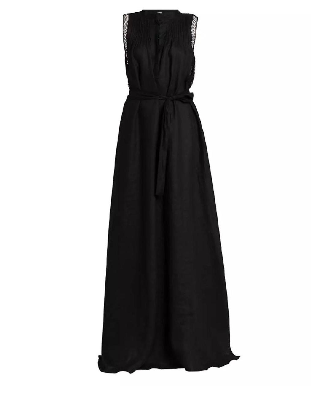 KITON Черное льняное повседневное платье, фото 1