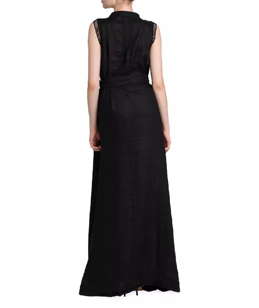 KITON Черное льняное повседневное платье, фото 4