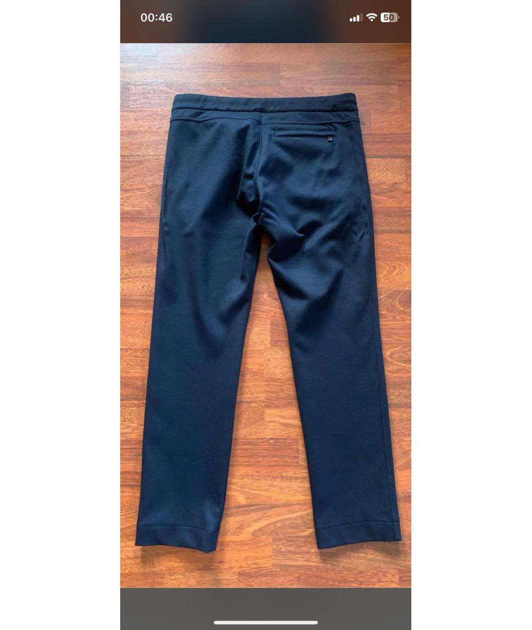 BOGNER Темно-синие шерстяные классические брюки, фото 2