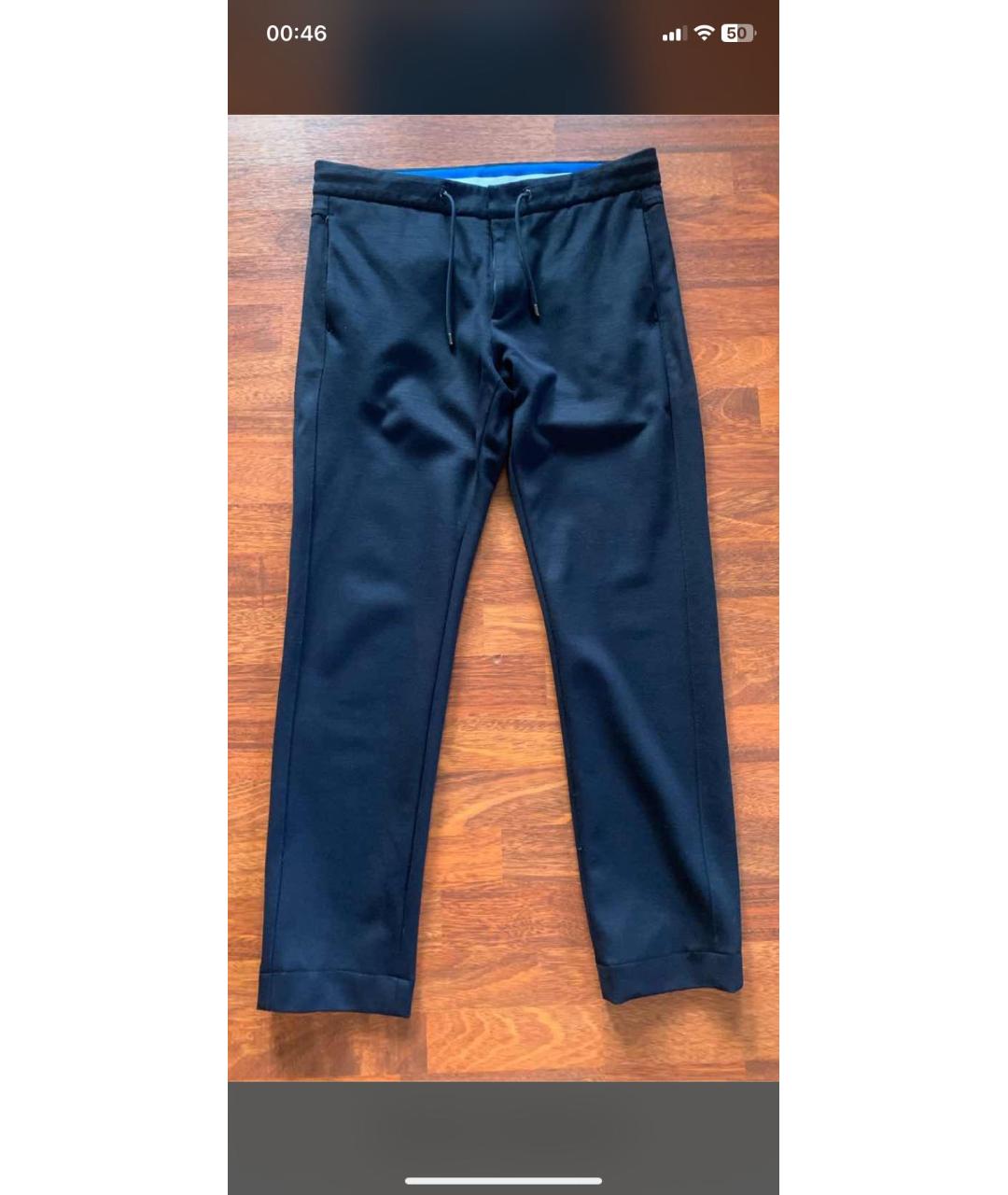 BOGNER Темно-синие шерстяные классические брюки, фото 9