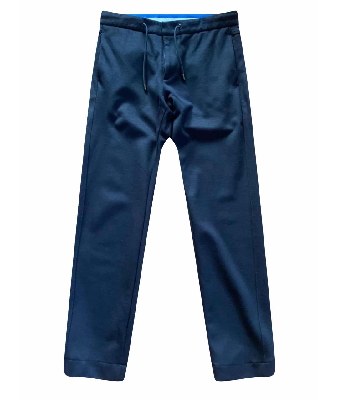 BOGNER Темно-синие шерстяные классические брюки, фото 1