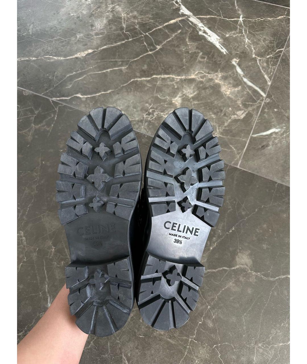 CELINE Черные кожаные лоферы, фото 7