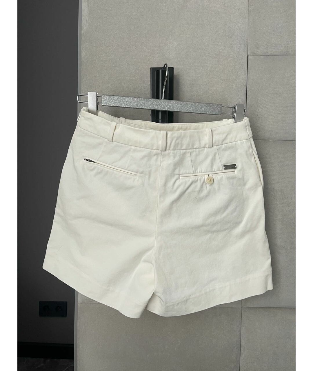 LORO PIANA Белые хлопко-эластановые шорты, фото 2