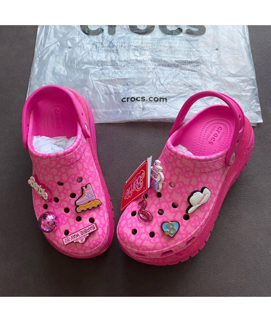 CROCS Розовые резиновые сабо, фото 5