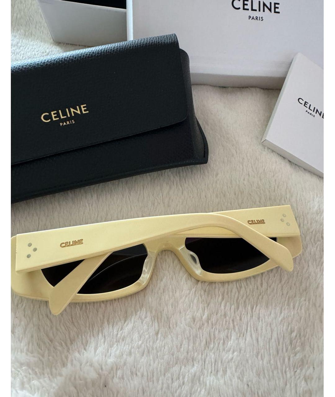 CELINE PRE-OWNED Желтые солнцезащитные очки, фото 4