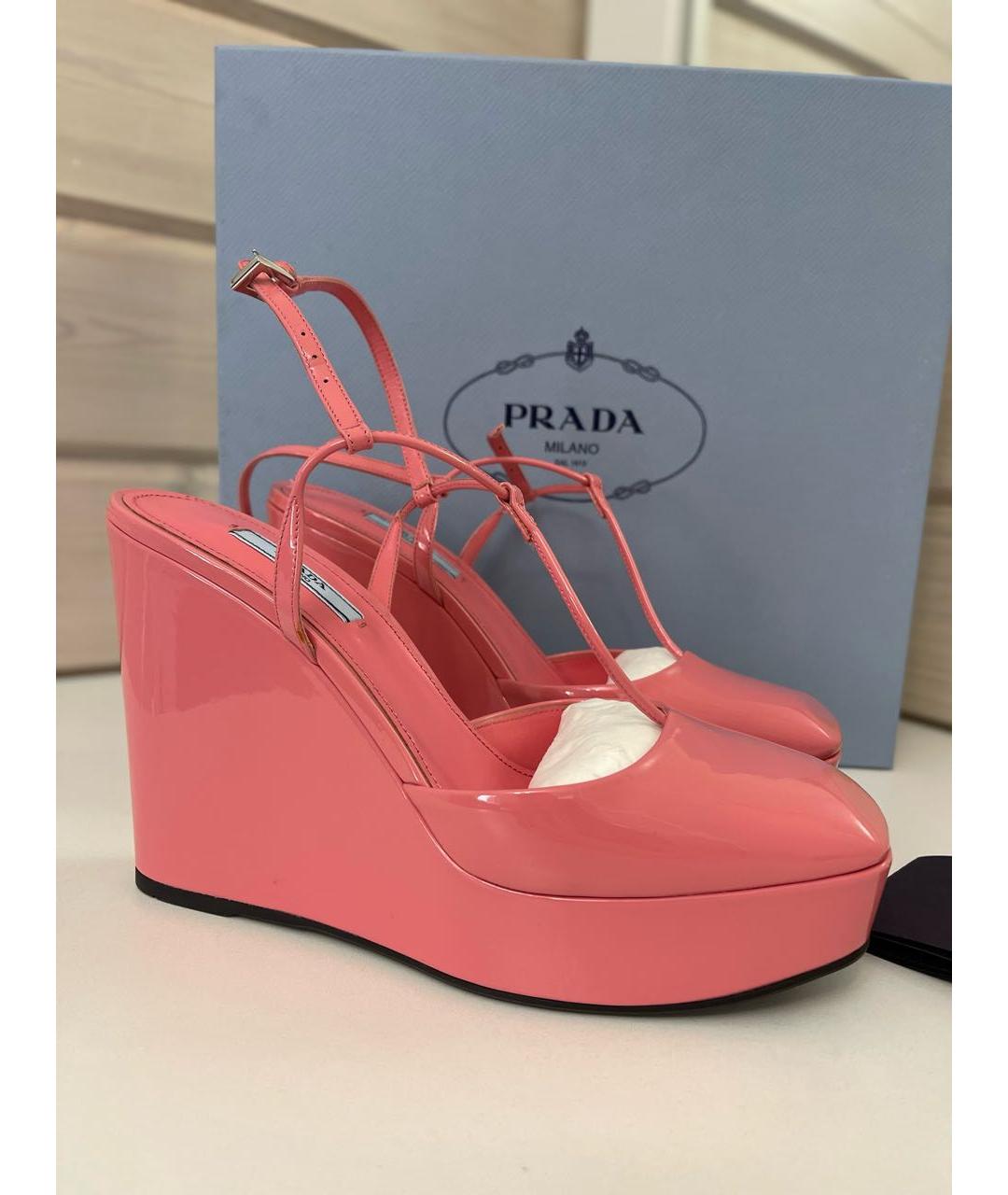 PRADA Розовые туфли из лакированной кожи, фото 8