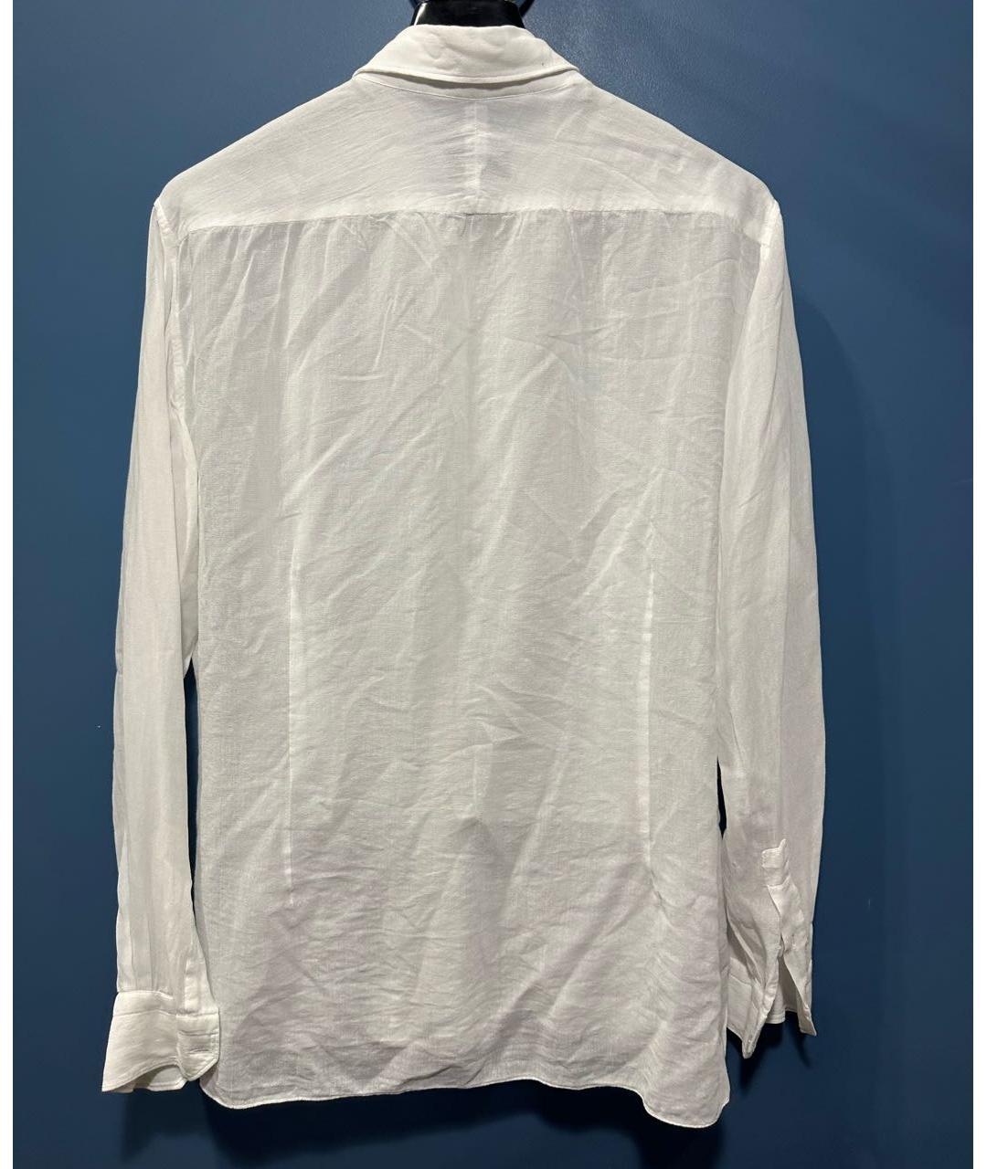 LANVIN Белая хлопко-шелковая классическая рубашка, фото 2