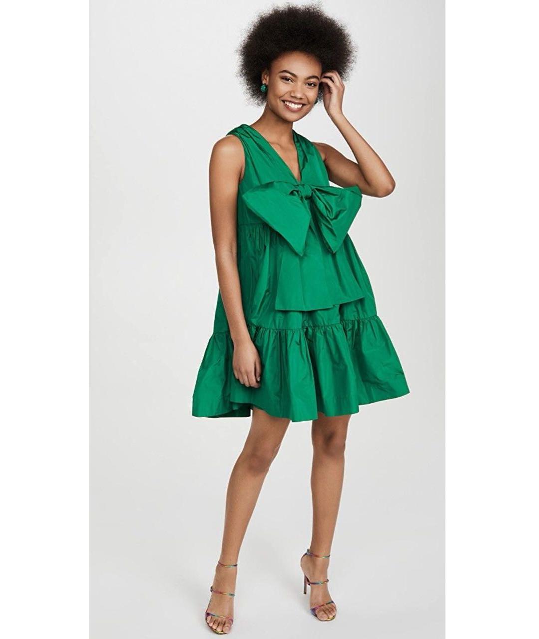 MSGM Зеленые полиэстеровое коктейльное платье, фото 8