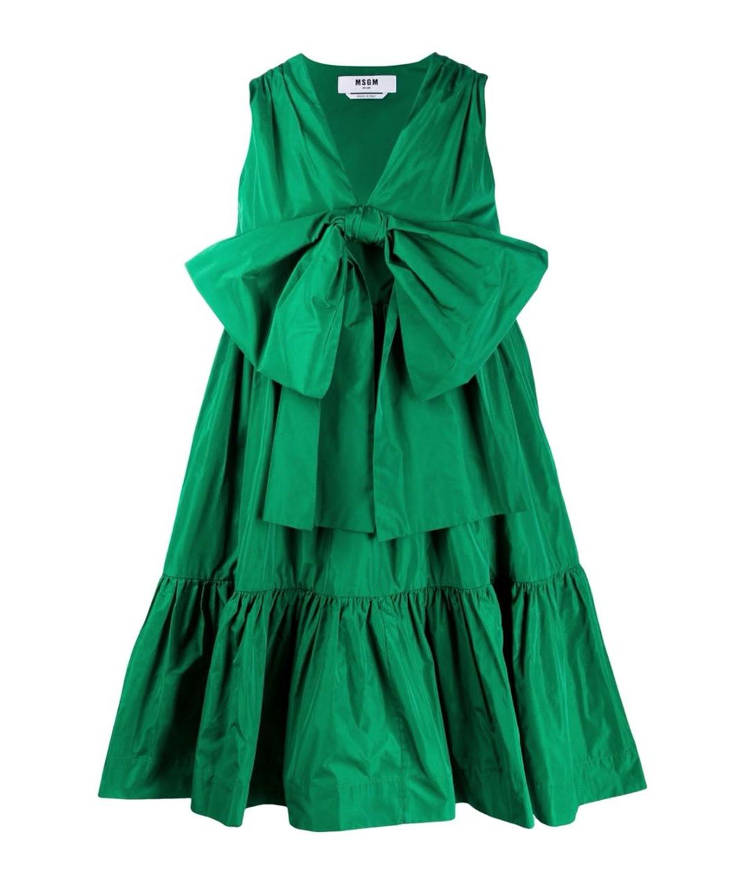 MSGM Зеленые полиэстеровое коктейльное платье, фото 1