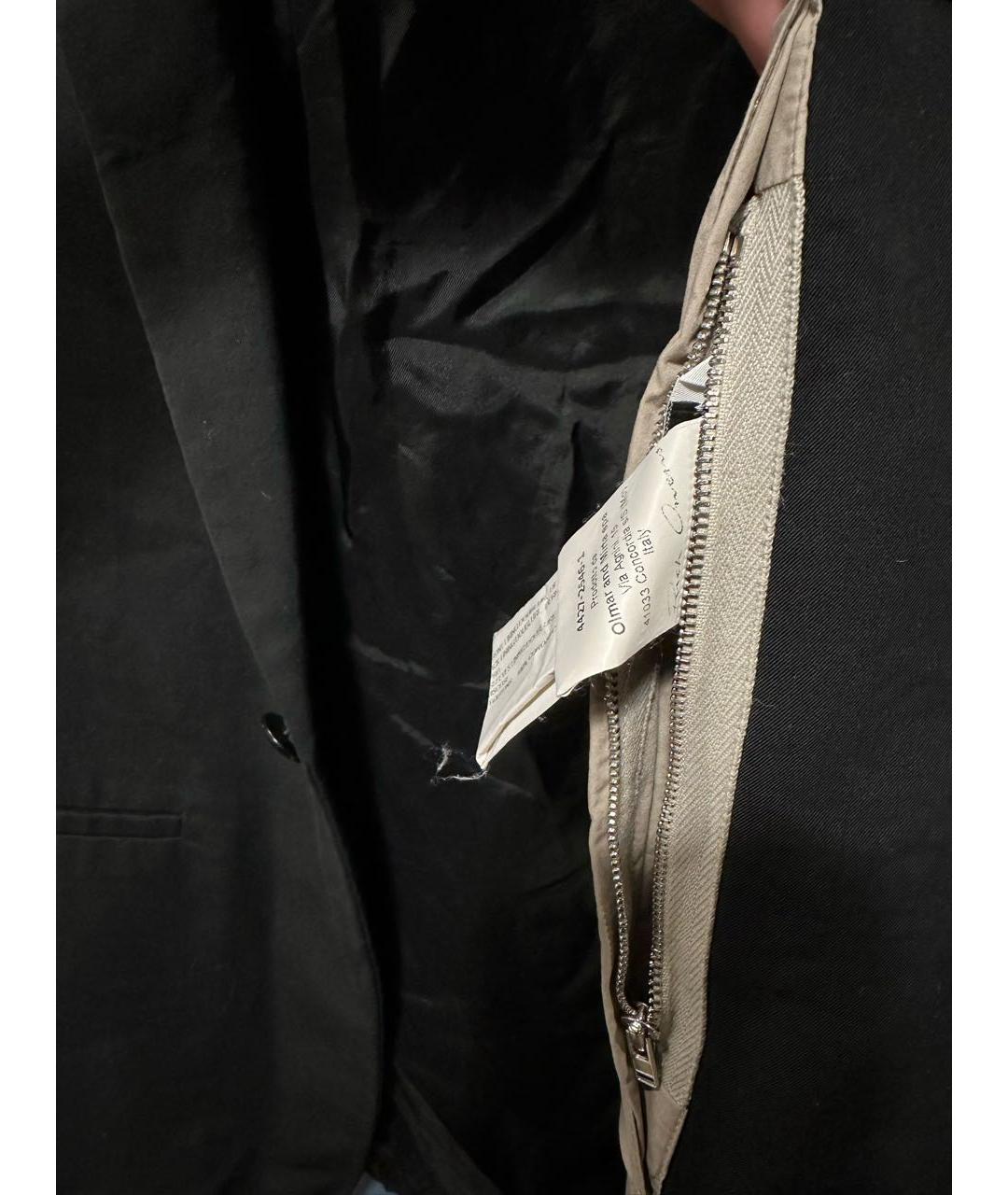 RICK OWENS Черный хлопковый пиджак, фото 3