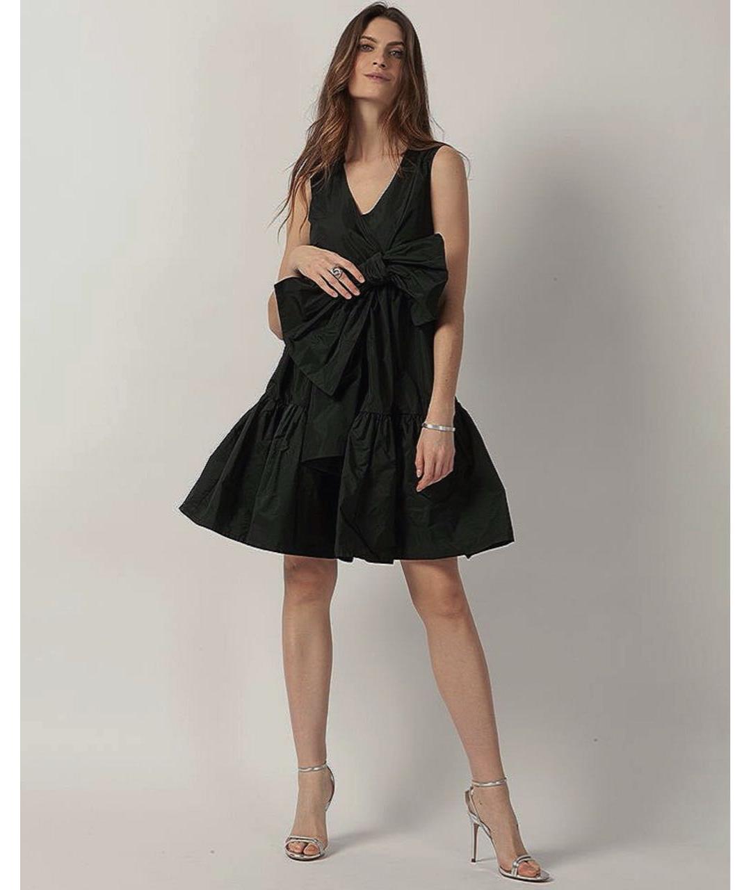 MSGM Черное полиэстеровое коктейльное платье, фото 7