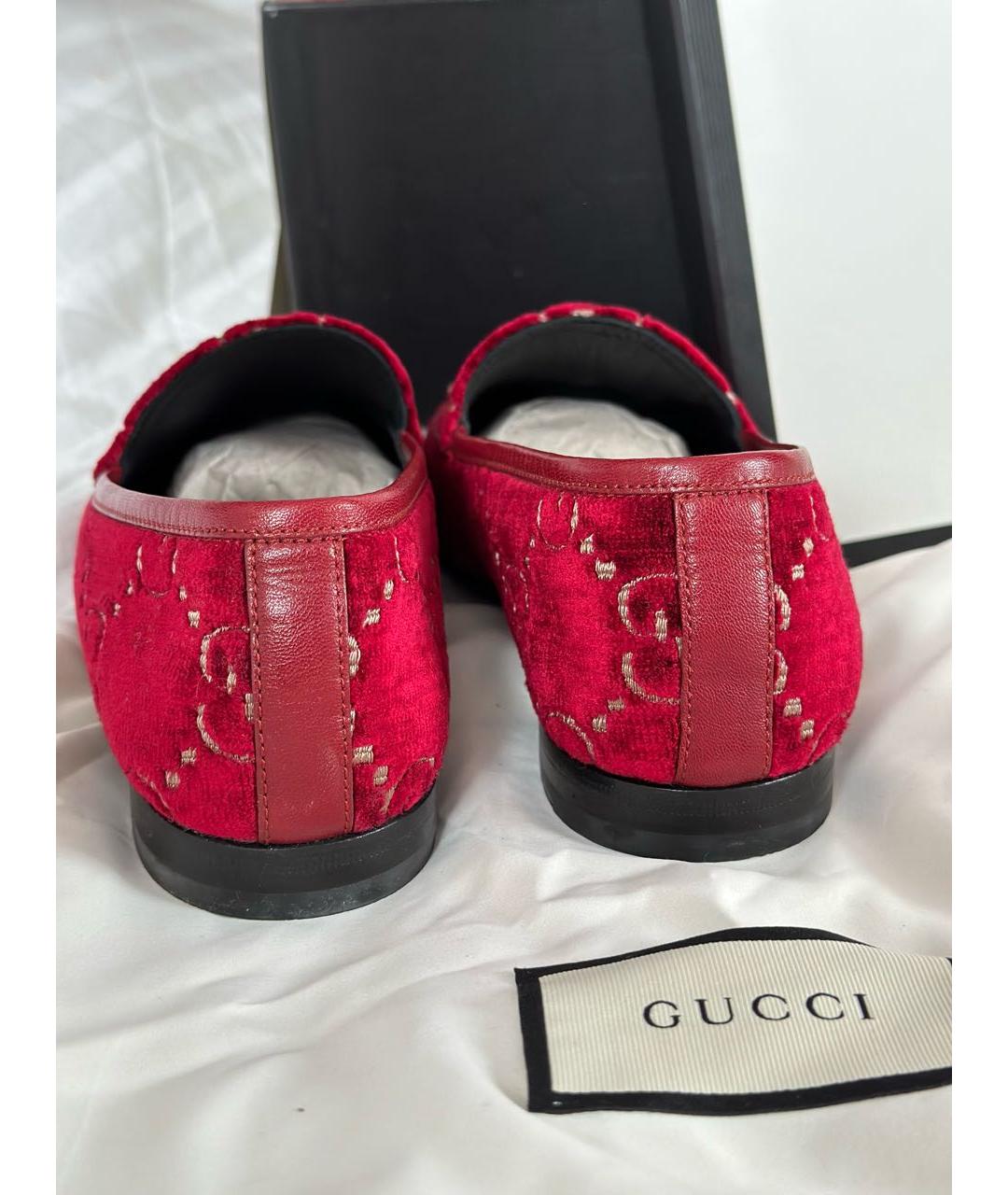 GUCCI Бордовые замшевые мокасины, фото 5