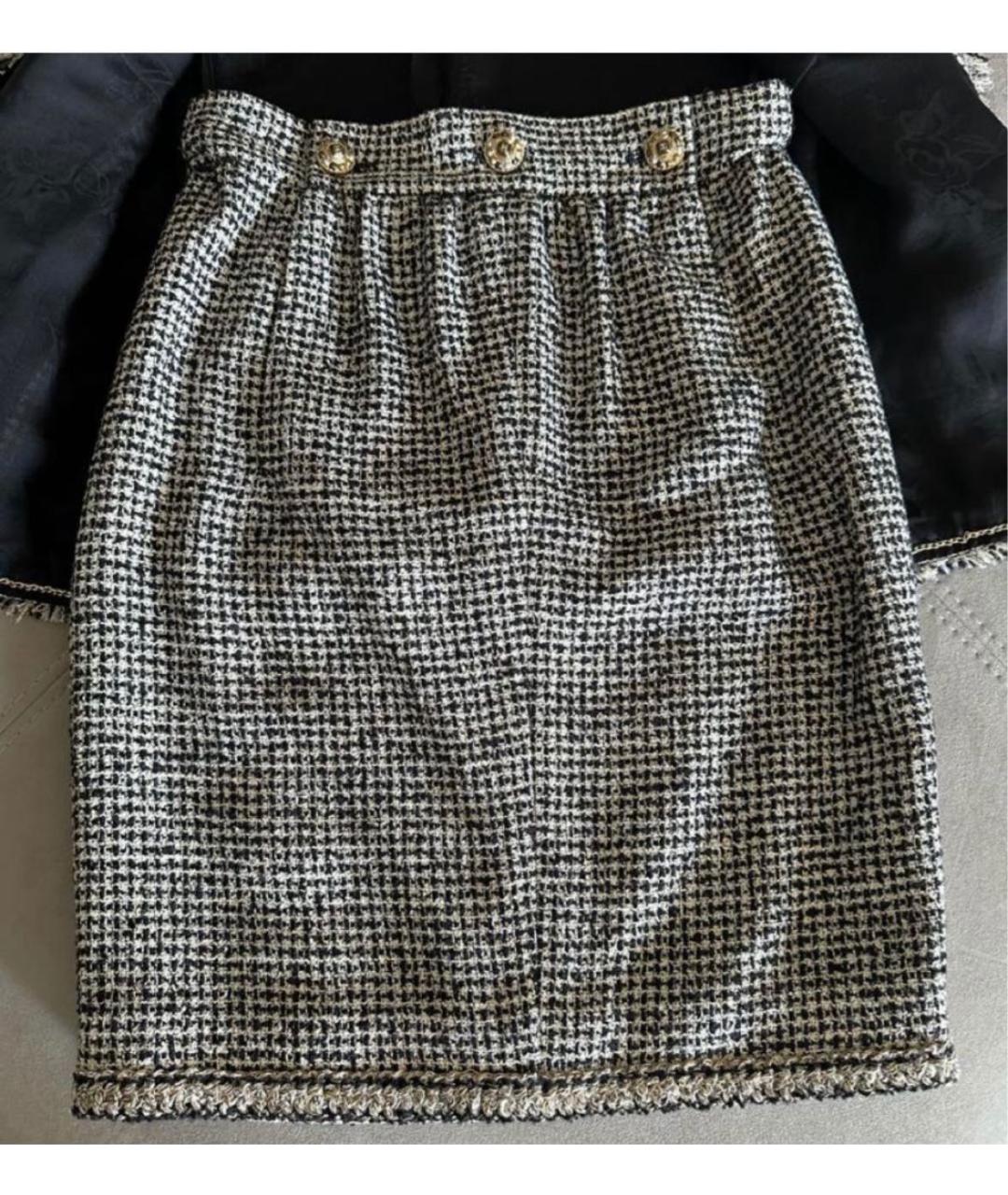 CHANEL PRE-OWNED Золотой шерстяной костюм с юбками, фото 3
