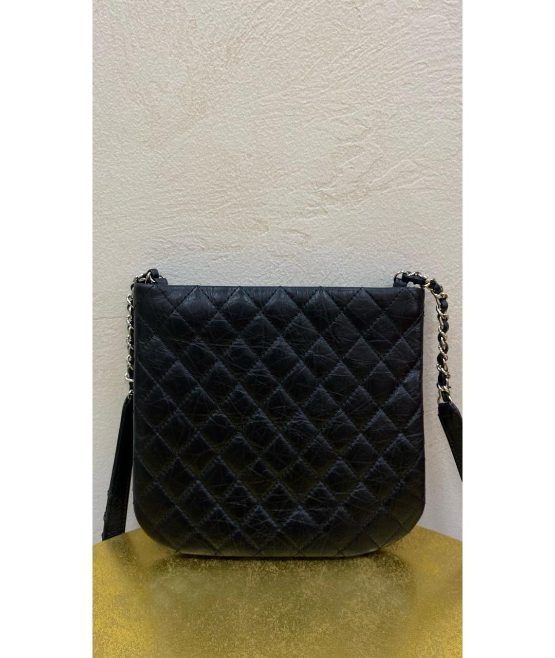 CHANEL PRE-OWNED Черная кожаная сумка через плечо, фото 3