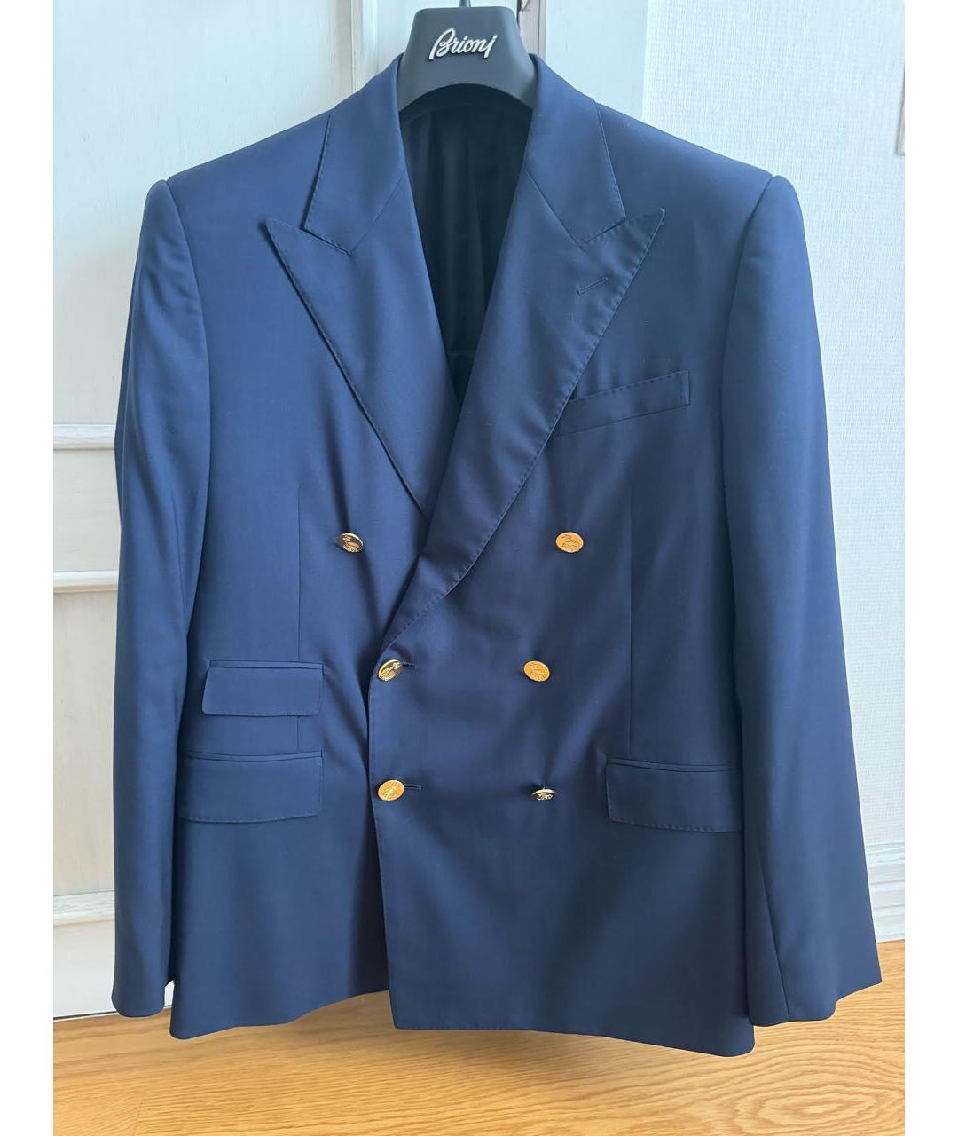 RALPH LAUREN PURPLE LABEL Темно-синий шерстяной пиджак, фото 2