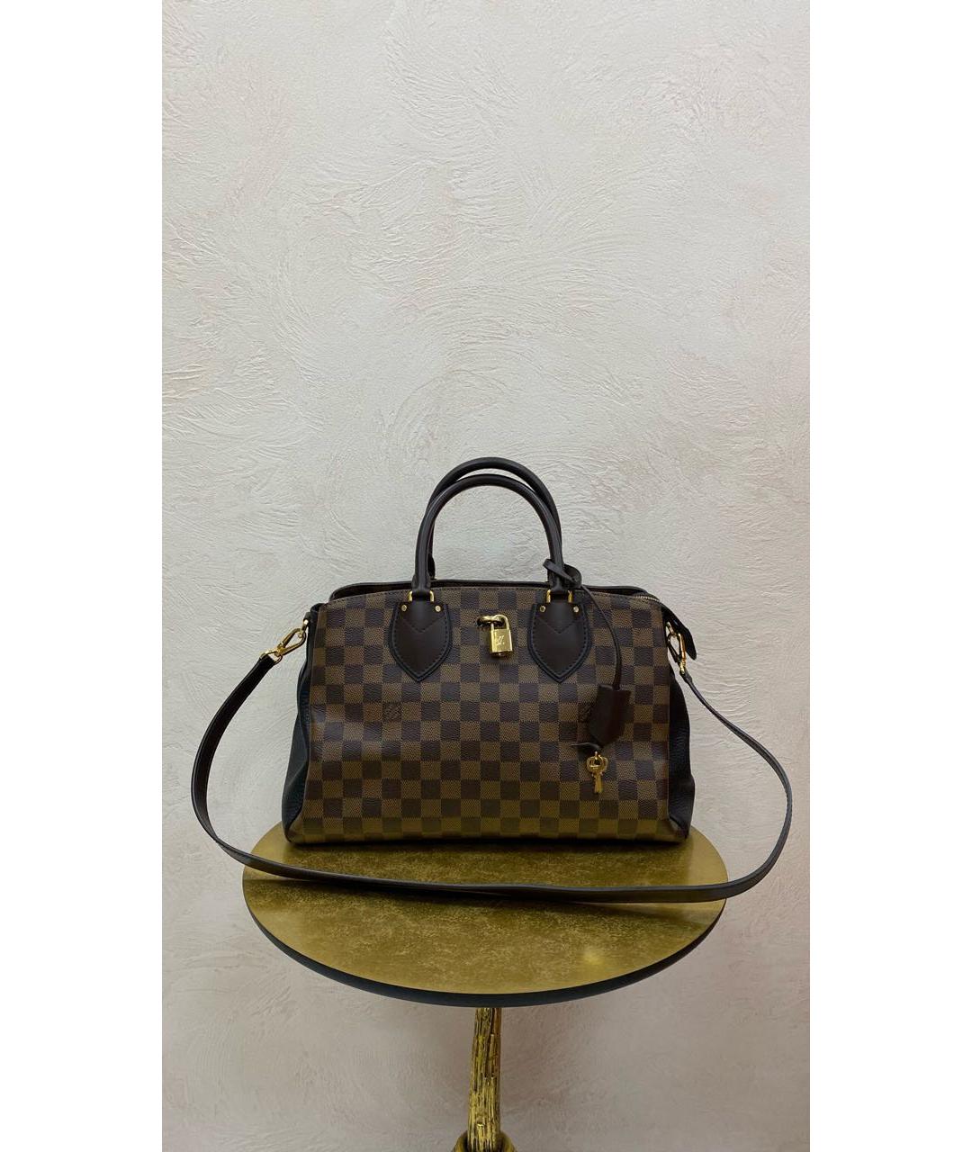 LOUIS VUITTON PRE-OWNED Коричневая кожаная сумка с короткими ручками, фото 9