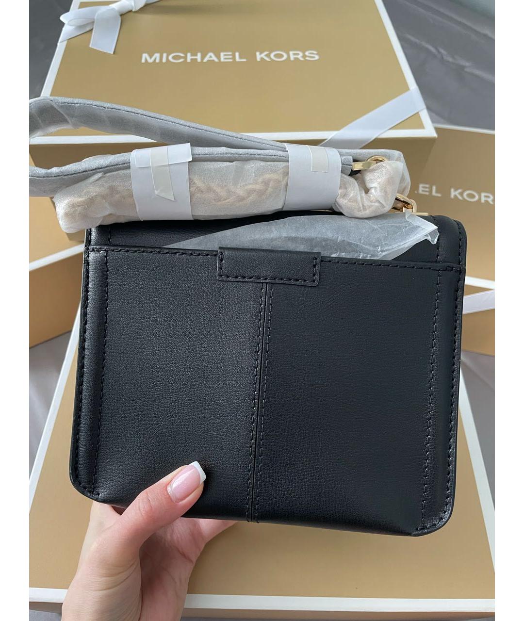 MICHAEL KORS Черная кожаная сумка с короткими ручками, фото 3