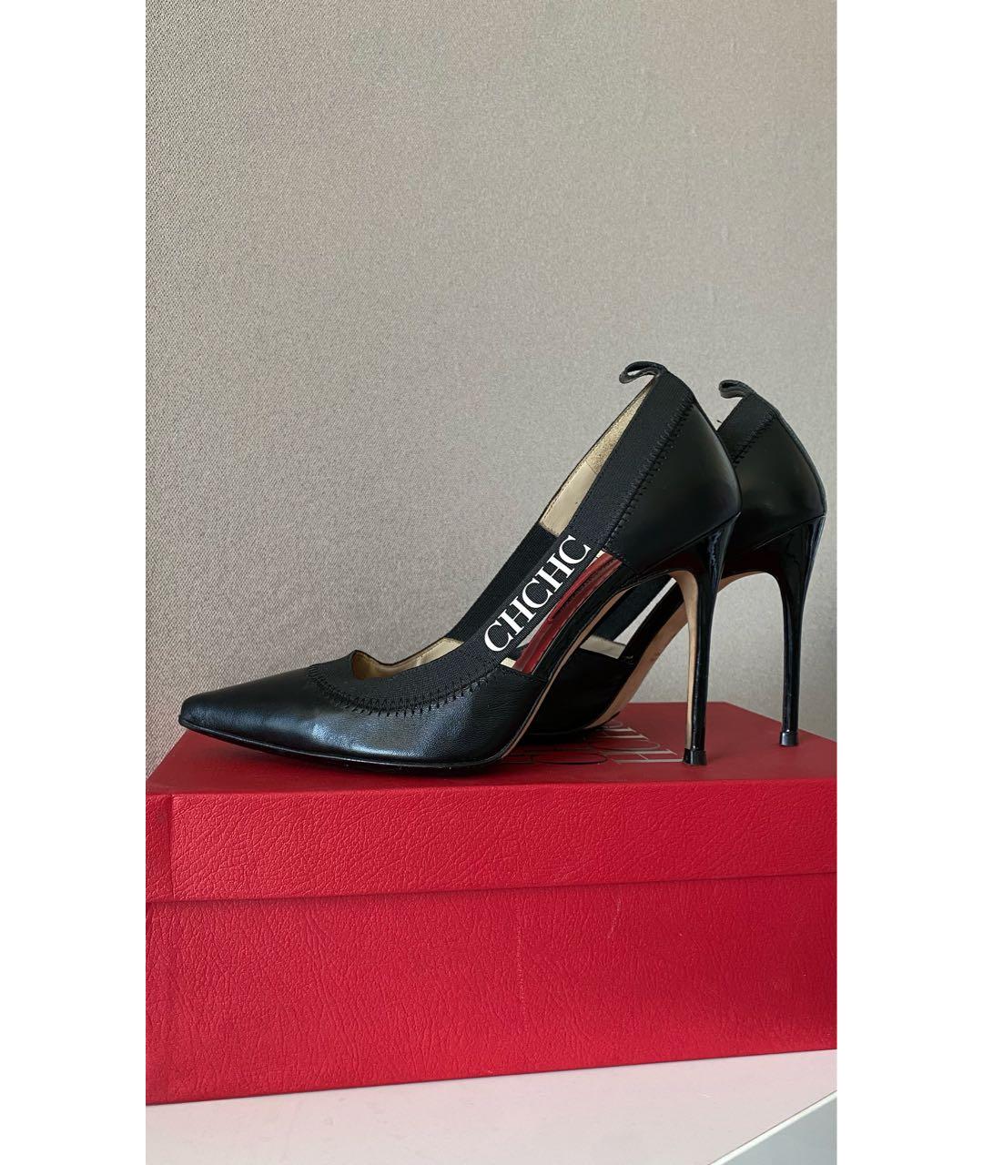CAROLINA HERRERA Черные кожаные туфли, фото 4
