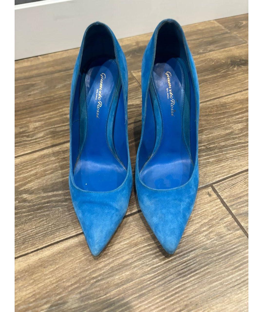 GIANVITO ROSSI Синие замшевые туфли, фото 2