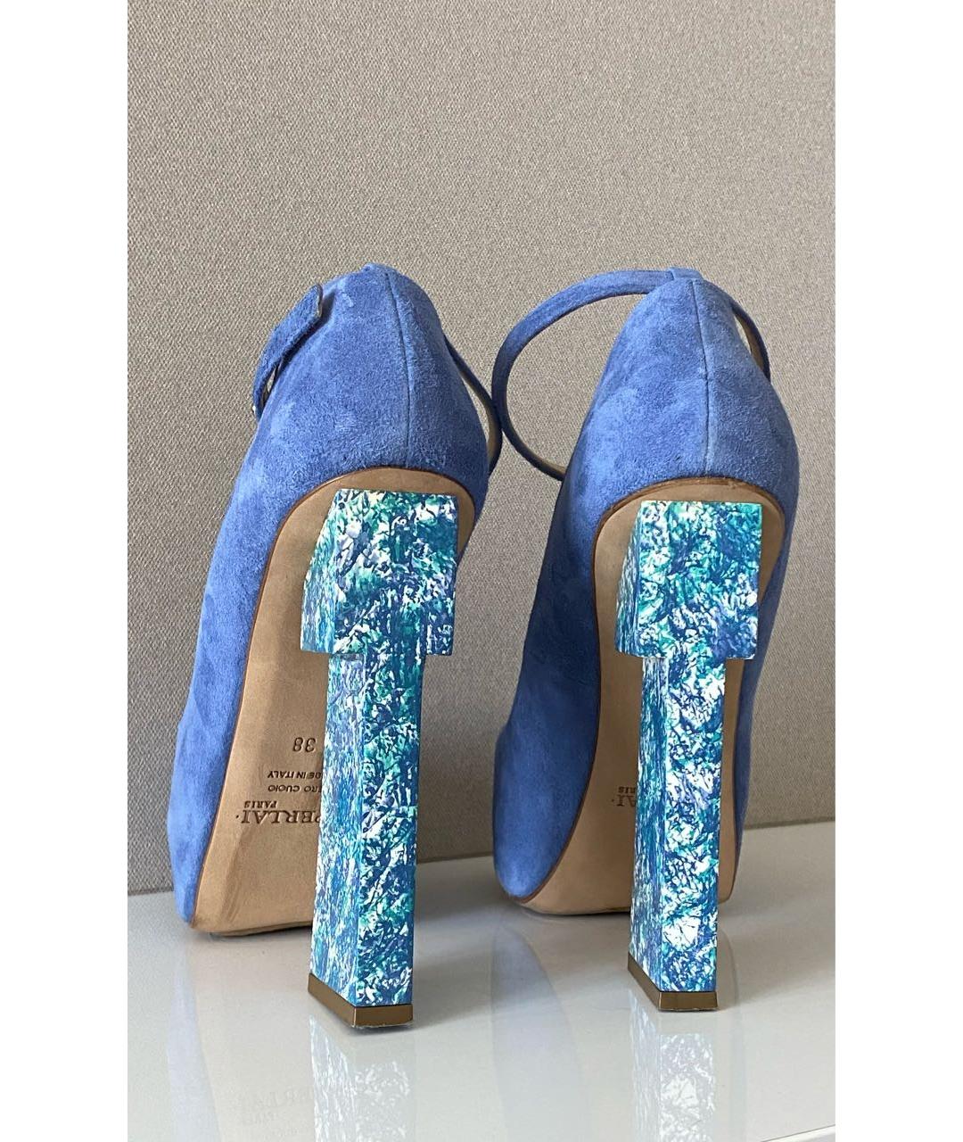 APERLAI Голубые замшевые туфли, фото 4