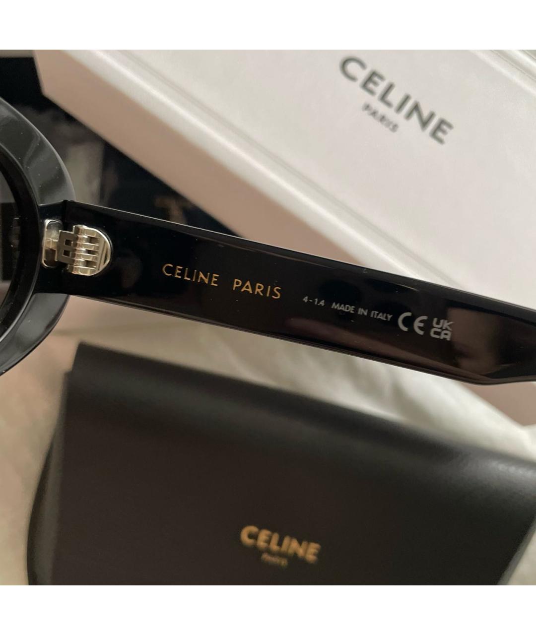 CELINE Хаки пластиковые солнцезащитные очки, фото 3