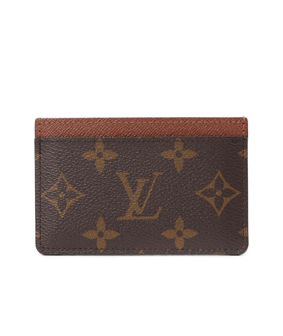 LOUIS VUITTON Коричневый кожаный кардхолдер, фото 1