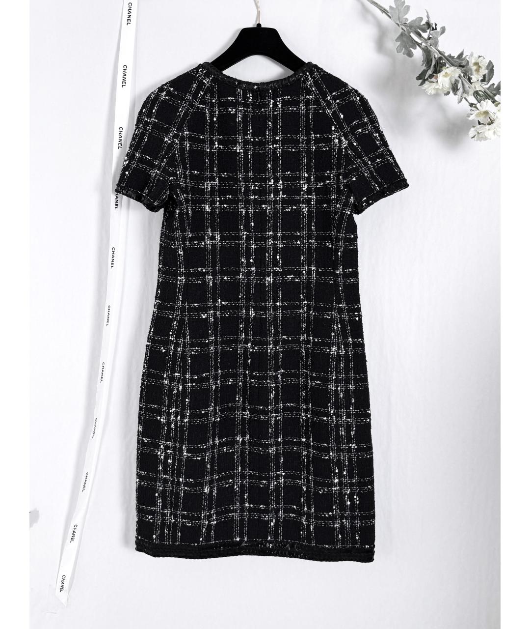 CHANEL PRE-OWNED Черное твидовое повседневное платье, фото 6