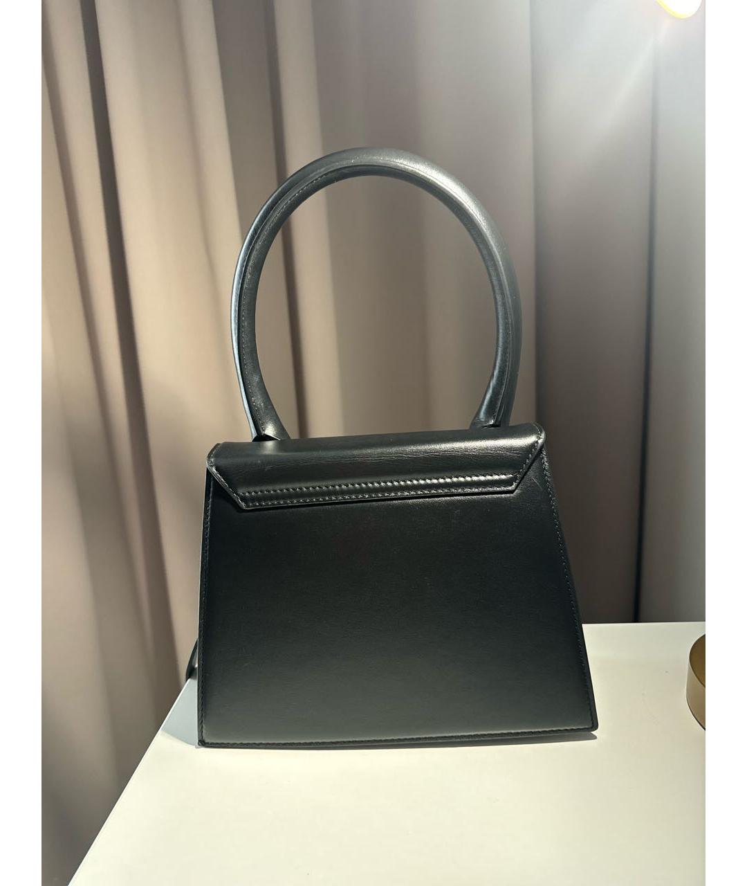 JACQUEMUS Черная кожаная сумка через плечо, фото 3