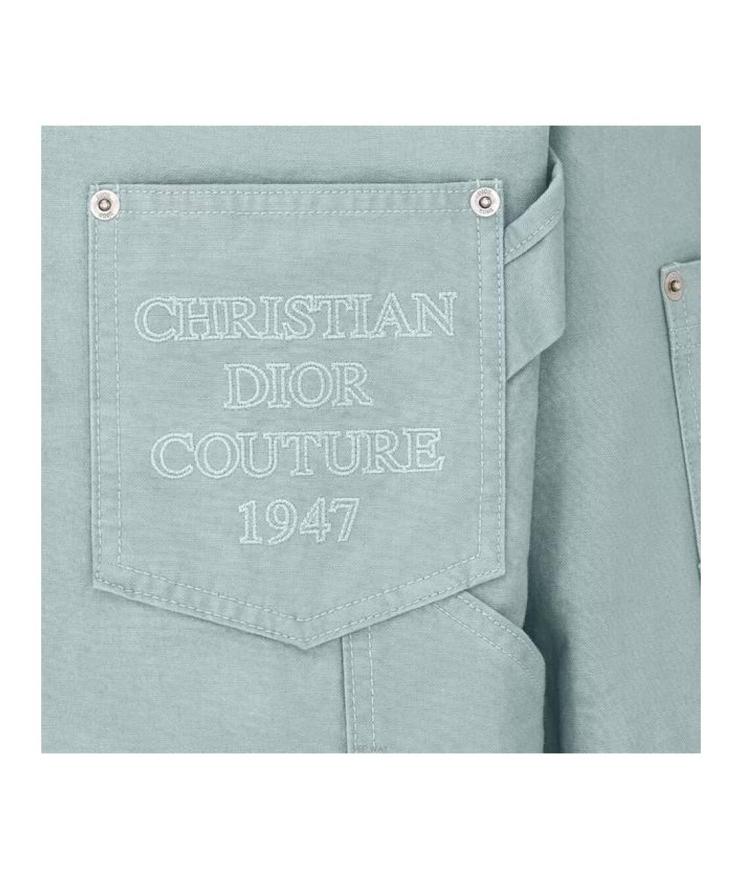 CHRISTIAN DIOR Голубая хлопковая кэжуал рубашка, фото 3