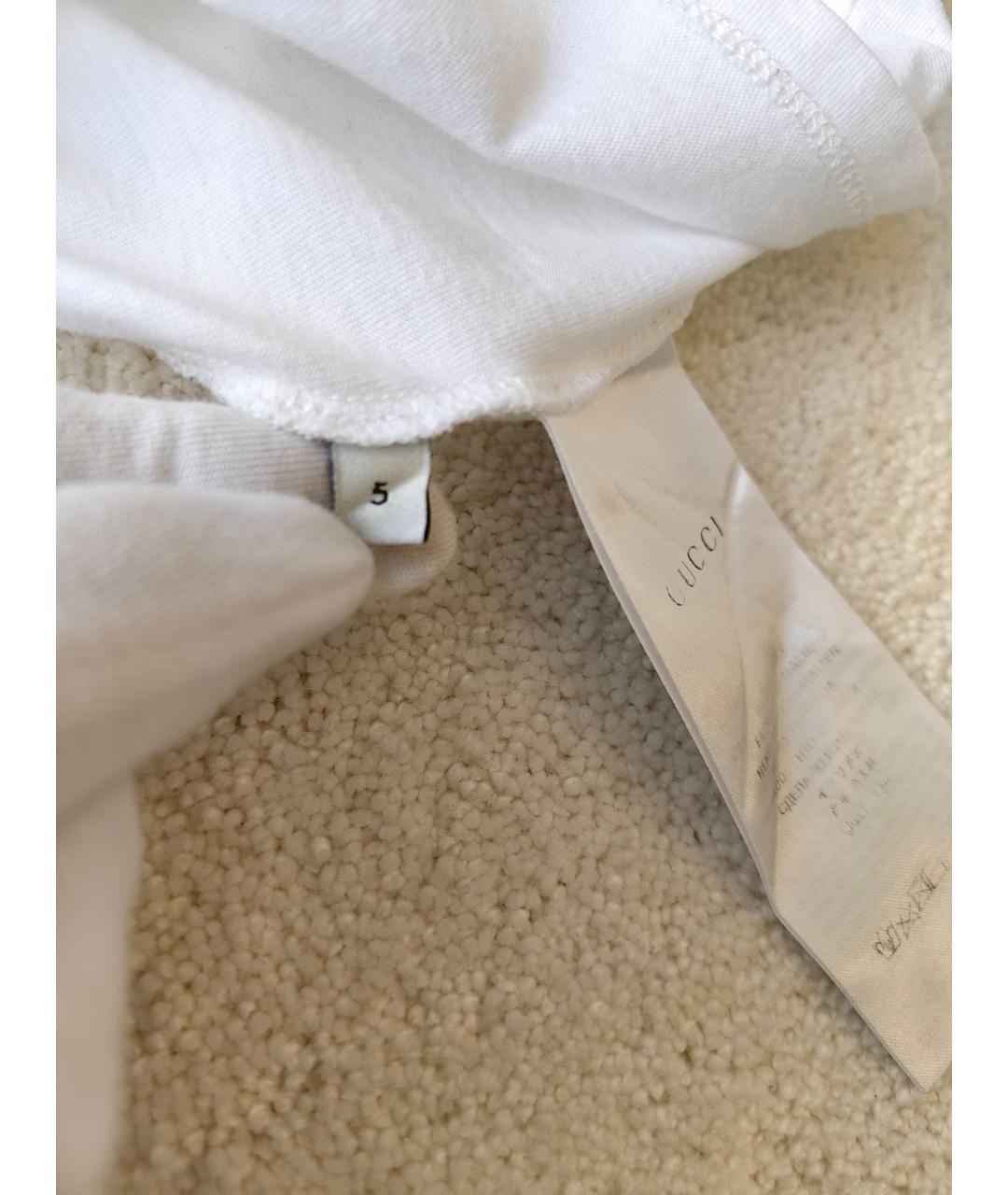 GUCCI Белая хлопковая детская футболка, фото 4