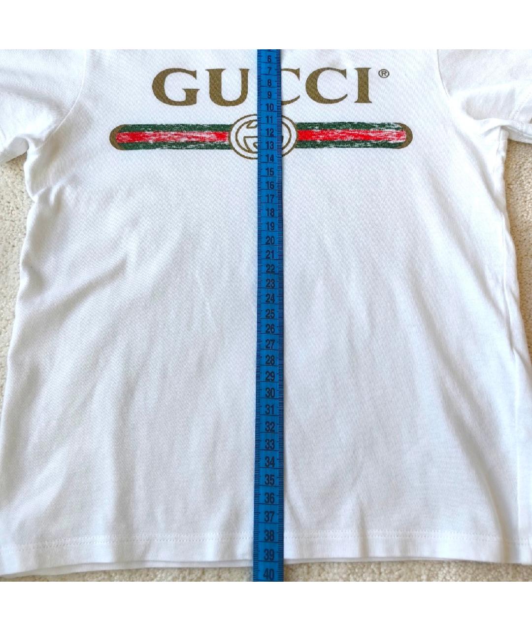 GUCCI Белая хлопковая детская футболка, фото 7